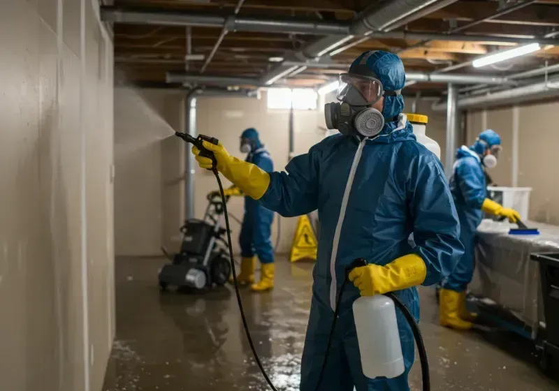 Basement Sanitization and Antimicrobial Treatment process in Uvalde Estates, TX